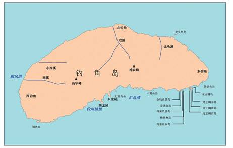 釣魚島及其周邊地理實(shí)體位置示意圖